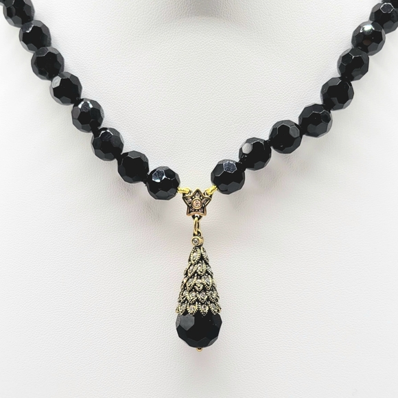 Heidi Daus Jet Black and Diamond Swarovski Crystal Christmas Tree Necklace - Picture 6 of 14